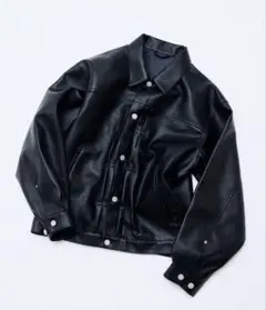 シンセティック レザー トラッカージャケット