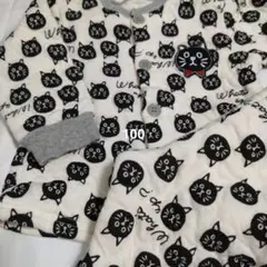 かわいい クロネコ キルティング パジャマ 100