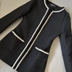 スコットクラブ　ノーカラージャケット ブラック