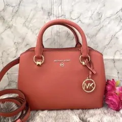 新品　正規品☆MICHAEL KORS ショルダーバッグ ピンクオレンジ レザー