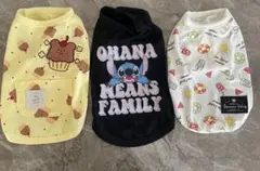 犬服 春夏用3点セット カップケーキ・オハナ・ビーチ柄　Sサイズの子に。