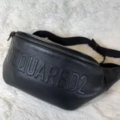 【美品】DSQUARED2 ディースクエアード ボディバッグ レザー 黒　ロゴのサムネイル