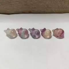 フローライト 彫り物 猫 5個セット 置物