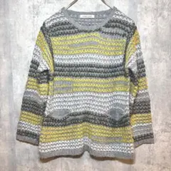✨美品✨ ファーリーレート F デザインニット セーター 網柄 お洒落 個性的のサムネイル