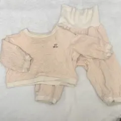 ベビー 80 パジャマ 上下セット セットアップ 腹巻き さくらんぼ ピンク