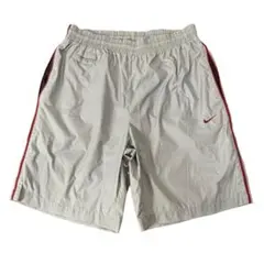 Vintage y2k【パイピング】NIKE 刺繍スウォッシュナイロン ショーツ