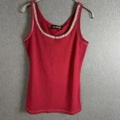 CECIL McBEE タンクトップ 赤 レース×ビジュー 新品未使用 M