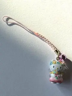 ☆レア☆ ハローキティお花屋さん限定 ご当地ストラップ 値付け 花の