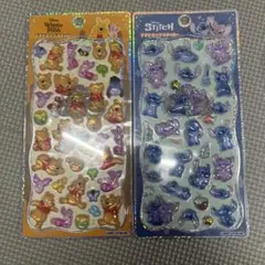 プチドロップステッカー スティッチ くまのプーさん ディズニー シール