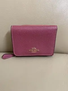COACH 財布 三つ折り 折財布 ミニ レディース レザー ピンク
