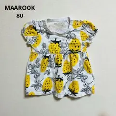 マルーク いちご柄 ワンピース パフスリーブ 半袖 80 黄色のサムネイル
