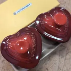LE CREUSET ハート型ココット 2個 トレイセットのサムネイル