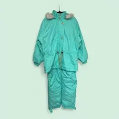 スキーウェア スノボウェア　上下セット　ミントグリーン 昭和レトロ