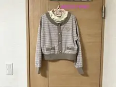 メゾピアノJr.チェック柄フリル襟トレーナー