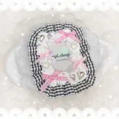 ホイップデコ トレカケースデコ レース フリルリボン ピンク×白 量産型 メイド