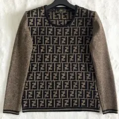 FENDI フェンディ ズッカ柄 ハイネック ニット セーター イタリア製