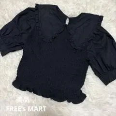 美品♡半袖　ビックカラーパフスリーブ　ブラウス　黒ブラックFREE’S MARTのサムネイル