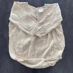 テータテート　ベージュ ニットロンパース 70センチ