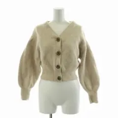 リリーブラウン Lily brown ベージュ Vネック カーディガン フリー