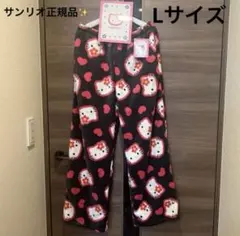 正規品✨レア　ハローキティ カオハナ 総柄　ルームパンツ　サンリオ　黒　L