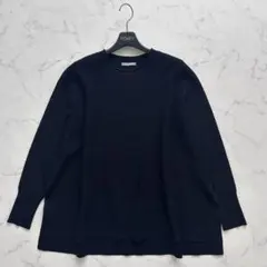 美品 23awセオリーリュクス ウォッシャブル 長袖 ウール薄手 ニット 黒