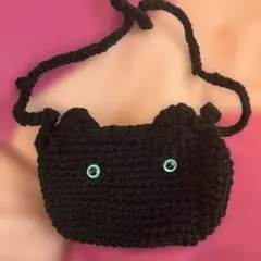 再✖️7販ブルーアイ黒猫デザインのサコッシュ