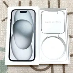 【空箱】Apple iPhone15ホワイト USB-C充電ケーブルなし