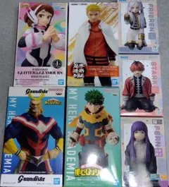 ヒロアカ ボルト リゼロ 犬夜叉 フィギュア 6点(サスケ レム ナルト