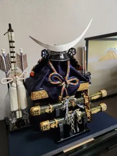 五月人形 兜 ガラスケース付き