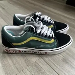 VANS Old Skool ブラック/グリーン スニーカー　新品27.5cm