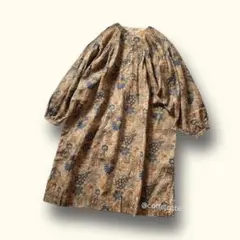 ハバーサック Haver Sack リネン素材ボタニカルプリントワンピース 美品