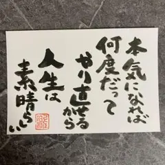 № 76筆文字アート『本気になれば何度だってやり直せるから人生は素晴らしい』のサムネイル