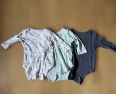 長袖肌着ロンパース 3枚組　80サイズ　男の子　恐竜 春 まとめ売り