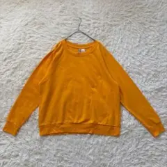 H&M　薄手シンプルスウェット　L　イエロー　トップス　トレーナー◆A1891