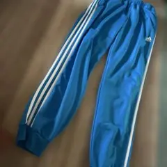 adidas 青 パンツ サイドストライプ トラックパンツ