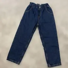 美品　GU キッズガールズ　デニムウエストギャザーパンツ