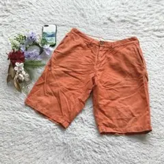 レイジブルー ハーフパンツ リネン混 M ショーツ メンズ 普段着 カジュアルのサムネイル