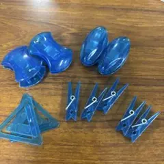プラスチック製　クリアブルークリップセット