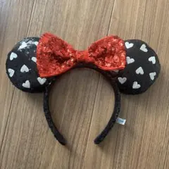 ミニーちゃん　カチューシャ　ハート　スパンコール