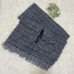 シューラルー ツイード風 アームホール付ストール 袖穴付 2WAY ブラック