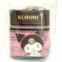 サンリオ　クロミ スカーフ付きチャームポーチ チェック柄 ピンク×茶