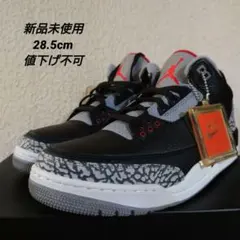 【新品未使用】エアジョーダン３レトロOG　ブラックセメント
