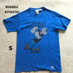 ラッセルアスレティック ポパイ キャラクターTシャツ ブルー S