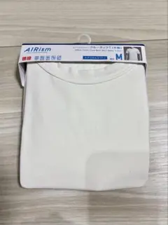 未使用 ユニクロ AIRism クールネックT ホワイト Tシャツ Mサイズ