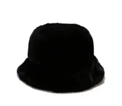 【新品】♡バケットファーハット♡ふわふわもこもこ♡韓国ファッション♡黒♡