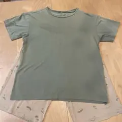 オリーブグリーン コットン Tシャツ