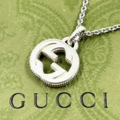 美品✨　グッチ　ネックレス　インターロッキング　GG シルバー　ロゴモチーフ
