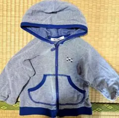 familiar フード付きトレーナー グレー/ネイビー　ファミリア