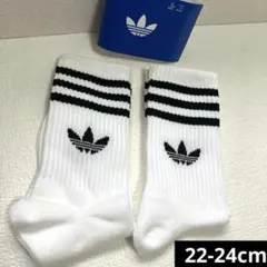 adidas クルーソックス 2足セット ホワイト S 22-24cm