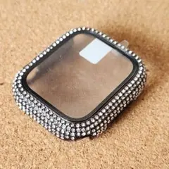 ​【40mm上品きれい】ブラック AppleWatch　ラインストーン カバー